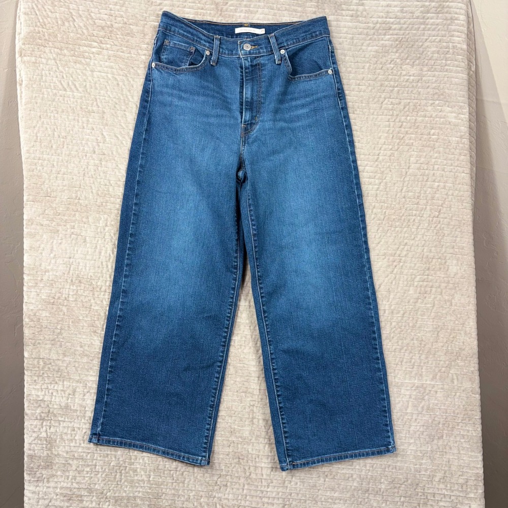 Levis‎ High-Rise Wide Leg Jeans Blue Medium Wash Denim W29 L27 72970-0017